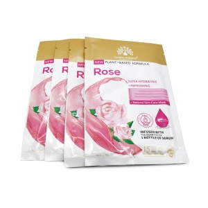 Mască facială Global Fashion, trandafir, super hidratantă și revigorantă, 25 ml, 10 bucăți - Img 2