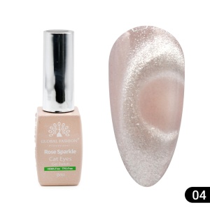 Ojă semipermanentă Cat eye Rose Sparkle 8 ml, 04