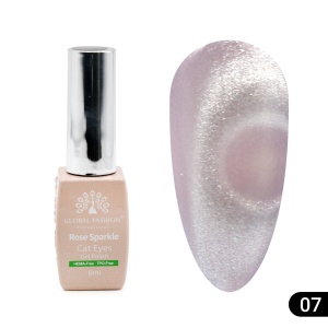 Ojă semipermanentă Cat eye Rose Sparkle 8 ml, 07