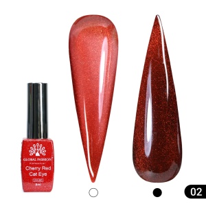 Ojă semipermanentă ochi de pisică Cherry Red Cat Eye Global Fashion 002