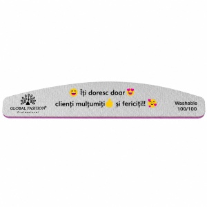 Pila de unghii , semiluna , gri, granulatie 100/100 "Îți doresc doar clienți mulțumiți și fericiți!"