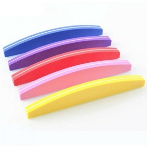 Set 10 pile pentru unghii refolosibila semiluna 100/180 - diferite culori