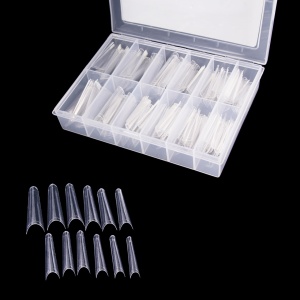 Tipsuri din gel pentru extensia unghiilor 240 buc 12 marimi - balerina lunga