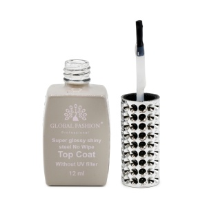Top Coat fără filtru UV, Global Fashion, Super Glossy Shiny Top Coat without UV filter, 12ml - Img 3