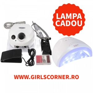 Freza electrica DM 202 45.000 rotatii ALB + CADOU Lampa Led / Uv Sun One Putere 48W ALB