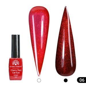 Ojă semipermanentă ochi de pisică Cherry Red Cat Eye Global Fashion 006