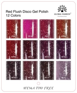 Ojă semipermanentă Red Flush Disco 8 ml, 06 - Img 2