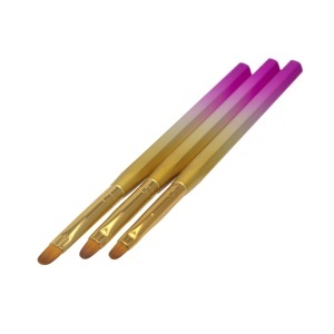 Pensule ovale pentru gel limba de pisica purple & gold , set 3 buc