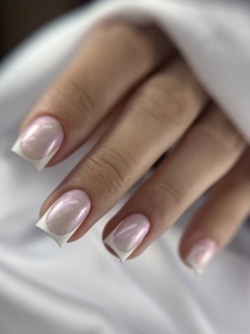 Rubber base Base coat color B nails Shimmer ( alb laptos cu sclipici fin ) - Img 4