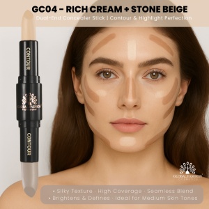 Stick duo 2în1 pentru față, corector + concealer, Global Fashion, GC01 - Img 5