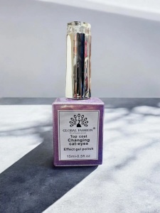 Top Coat Changing Cat eyes, argintiu, 15 ml - TPO Free - Img 5