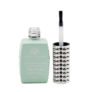 Top Coat cu filtru UV, Global Fashion, Super Glossy Shiny Top Coat cu filtru UV, 12ml - Img 3