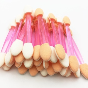 Aplicator cu buretel si doua capete - set 10 bucati pink