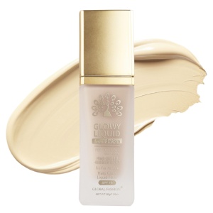 Fond de ten Global Fashion, Glowy Liquid Foundation 4în1: Primer + Corector + Iluminator + BB cream, SPF 15, K036,Toffee