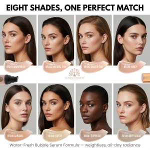 Fond de ten Global Fashion, Serum Bubble Foundation, BF048, Deep Cocoa - Img 3