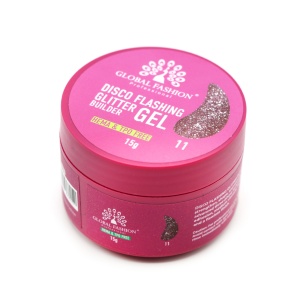 Gel pentru conctructie 15 gr, Disco Flashing Glitter Builder Gel 11