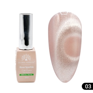 Ojă semipermanentă Cat eye Rose Sparkle 8 ml, 03