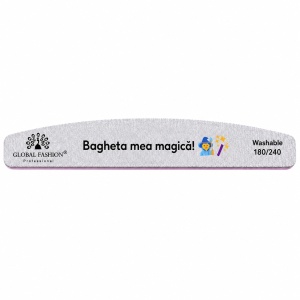 Pila de unghii , semiluna , gri, granulatie 180/240 "Bagheta mea magică!"