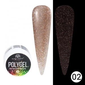 POLYGEL CONSTRUCTIE UNGHII CU SCLIPICI REFLECTORIZANT DISCO POLYGEL 15G, 02