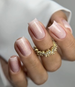 Rubber base Base coat color B nails Deep Shimmer ( nude cu sclipici fin )