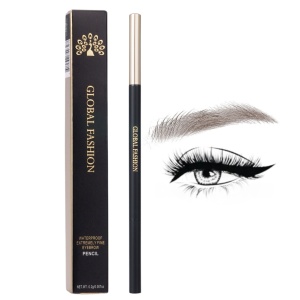 Creion de sprâncene rezistent la apă cu textură foarte fină, Global Fashion, GF38018, #101 Dark Coffee - Img 6