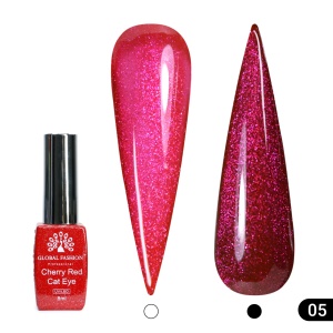 Ojă semipermanentă ochi de pisică Cherry Red Cat Eye Global Fashion 005