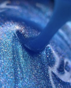 Shimmer Rubber Base Vinimay #013 - 15 ml particule albastre si aurii - Img 6
