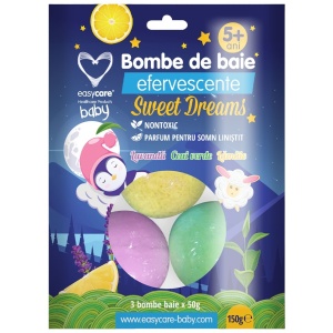 BOMBE DE BAIE EFERVESCENTE PENTRU COPII SWEET DREAMS 3BUC/SET EASY204