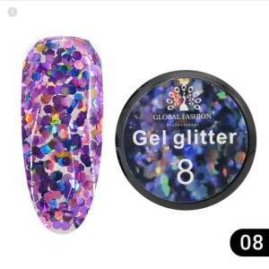 Gel color cu sclipici, Glitter 5 gr 08