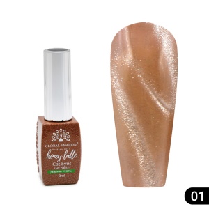 Ojă semipermanentă Cat eye Honey Latte 8 ml, 01