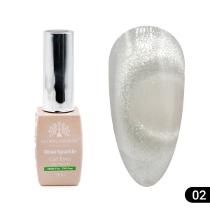 Ojă semipermanentă Cat eye Rose Sparkle 8 ml, 02