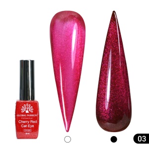 Ojă semipermanentă ochi de pisică Cherry Red Cat Eye Global Fashion 003