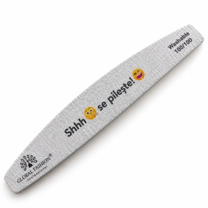 Pila de unghii , semiluna , gri, granulatie 100/100 "Shhh, se pilește!"