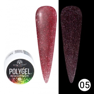 POLYGEL CONSTRUCTIE UNGHI CU SCLIPICI REFLECTORIZANT DISCO POLYGEL 15G, 05