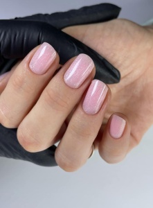 Rubber base Base coat color B nails Lovely ( sclipici fin )