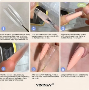 Set 240 Tipsuri Sandwich Dual Form Long Stiletto - Img 2