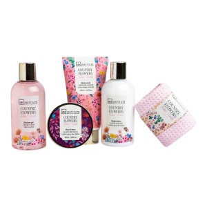  Set cadou cu 5 produse de ingrijire Country Flower cu suport ceramic, IDC Institute 56232, 600 ml  - Img 2