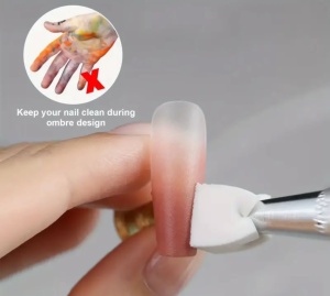 Set ombre : stilou metalic + bureți interschimbabili, 100 bucăți Buretei Pentru Nail Art - Img 2