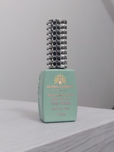 Top Coat cu filtru UV, Global Fashion, Super Glossy Shiny Top Coat cu filtru UV, 12ml - Img 2