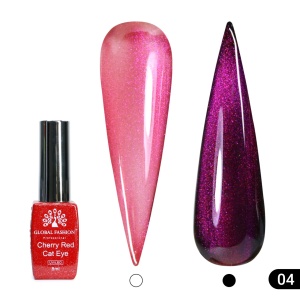 Ojă semipermanentă ochi de pisică Cherry Red Cat Eye Global Fashion 004