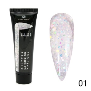 POLYGEL CONSTRUCTIE UNGHII COLOR CU SCLIPICI 30G, 01 GLOBAL FASHION