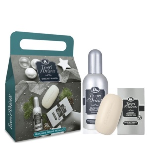 Set Tesori d'Oriente, Apa de Toaleta 100 ml + Sapun solid 150 g, Mosc Alb
