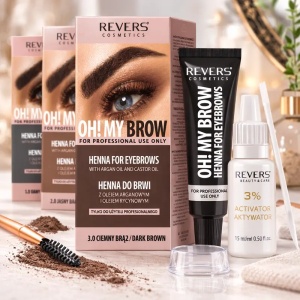 Vopsea de sprancene Henna Oh! My Brows, Revers, Maro Inchis, 3.0, 30ml - Img 5
