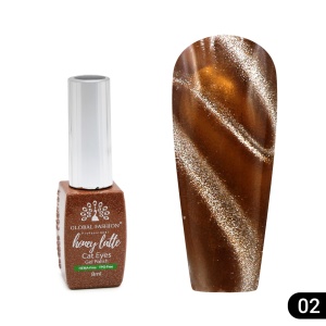 Ojă semipermanentă Cat eye Honey Latte 8 ml, 02