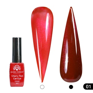 Ojă semipermanentă ochi de pisică Cherry Red Cat Eye Global Fashion 001