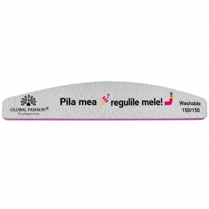 Pila de unghii , semiluna , gri, granulatie 150/150 "Pila mea, regulile mele"