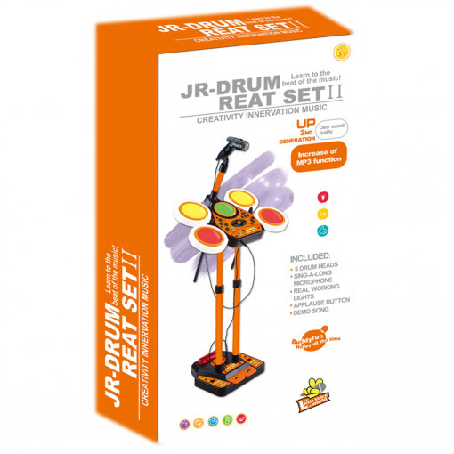 Set Tobe electronice cu microfon, sunete si lumini, roz