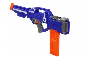 Arma de jucarie Blaster din plastic, gloante incluse, Albastru - Img 1