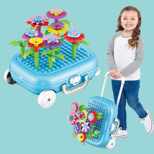 Gradina Creativa cu flori, Set joc de constructii forma Troller, - Img 4