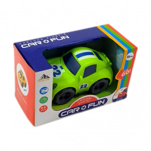 Masina frictiune Car Fun, Lumini si sunete, 18M+, Verde - Img 7